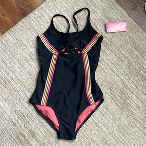 Gossip girl one piece black bathing suit, NWT